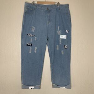 Shein Light Blue Destroyed Jeans